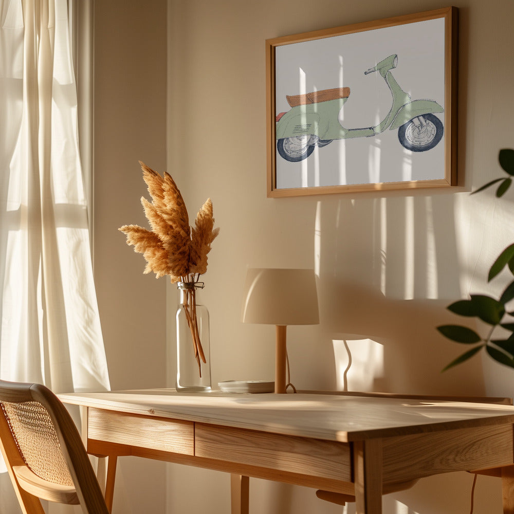 Vespa Print - Art Print by Florent Bodart