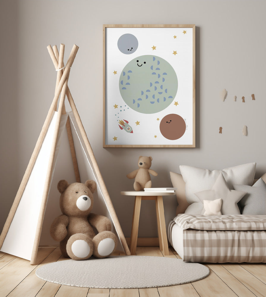 Solar Earth Moon - Art Print by Pictufy Studio II