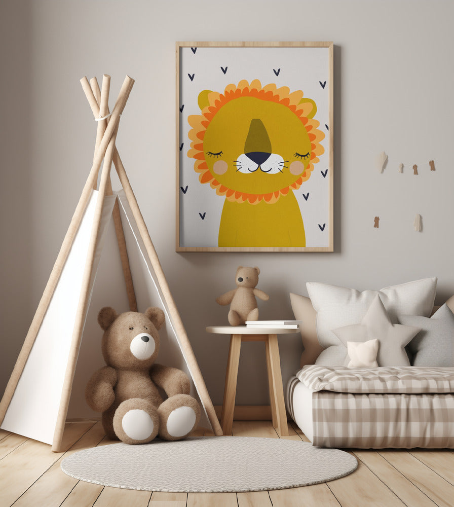 Dreamy Lion - Art Print by Treechild
