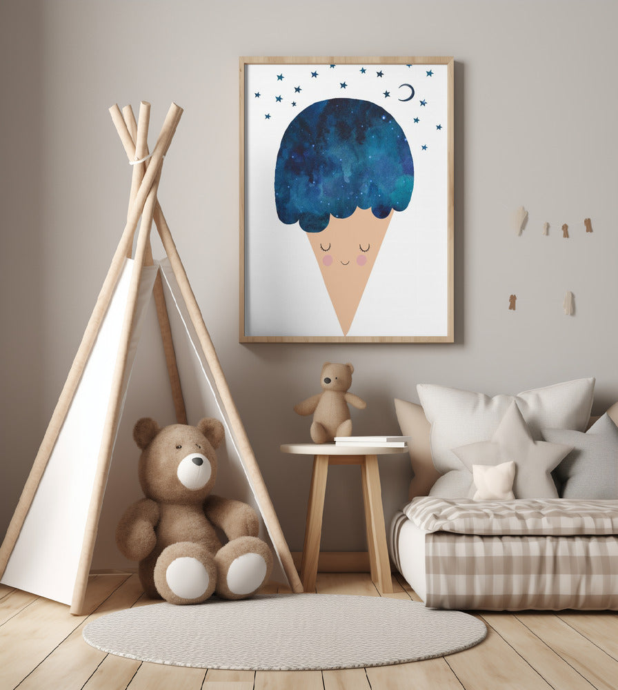 Starry Dream Cone - Art Print by Treechild