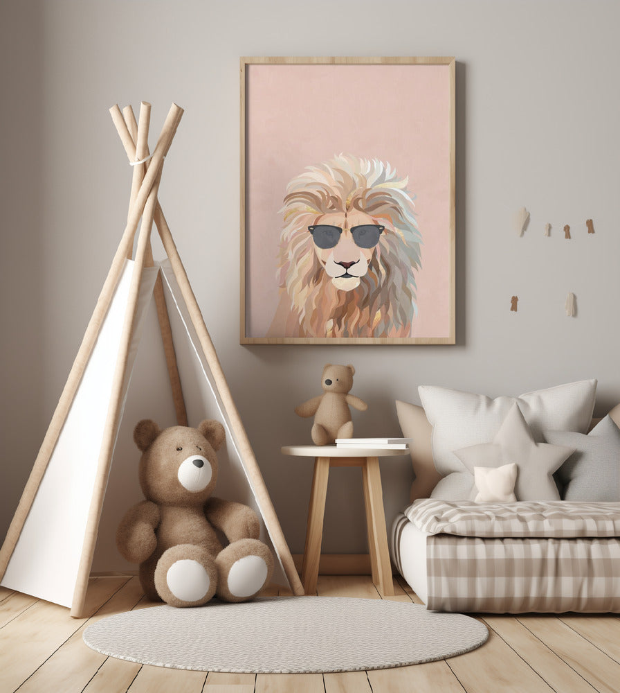 Cool cat lion - Art Print by Sarah Manovski