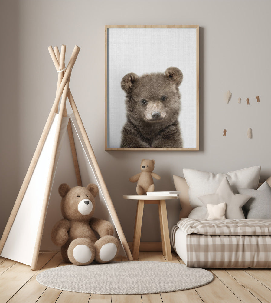 Peekaboo Baby Bear - Art Print by Lola Peacock