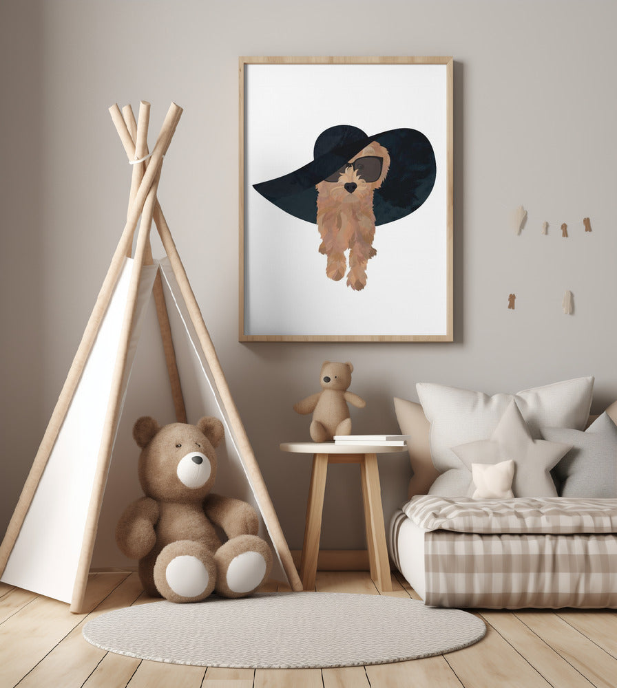 Cockapoo Sun Hat - Art Print by Sarah Manovski