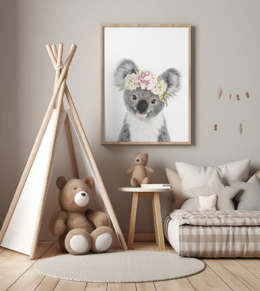Floral Baby Koala - Art Print by Lola Peacock