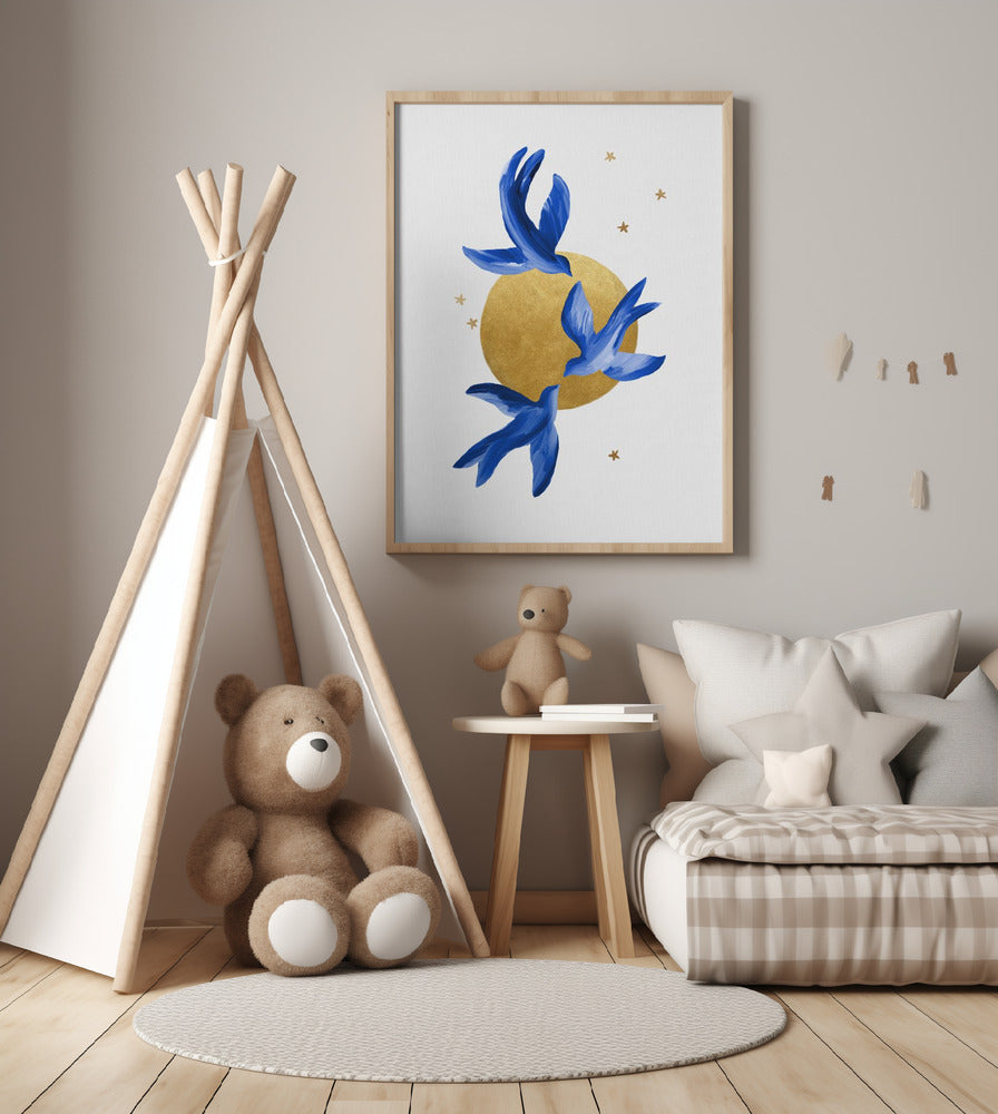 Blue Birds - Art Print by Orara Studio