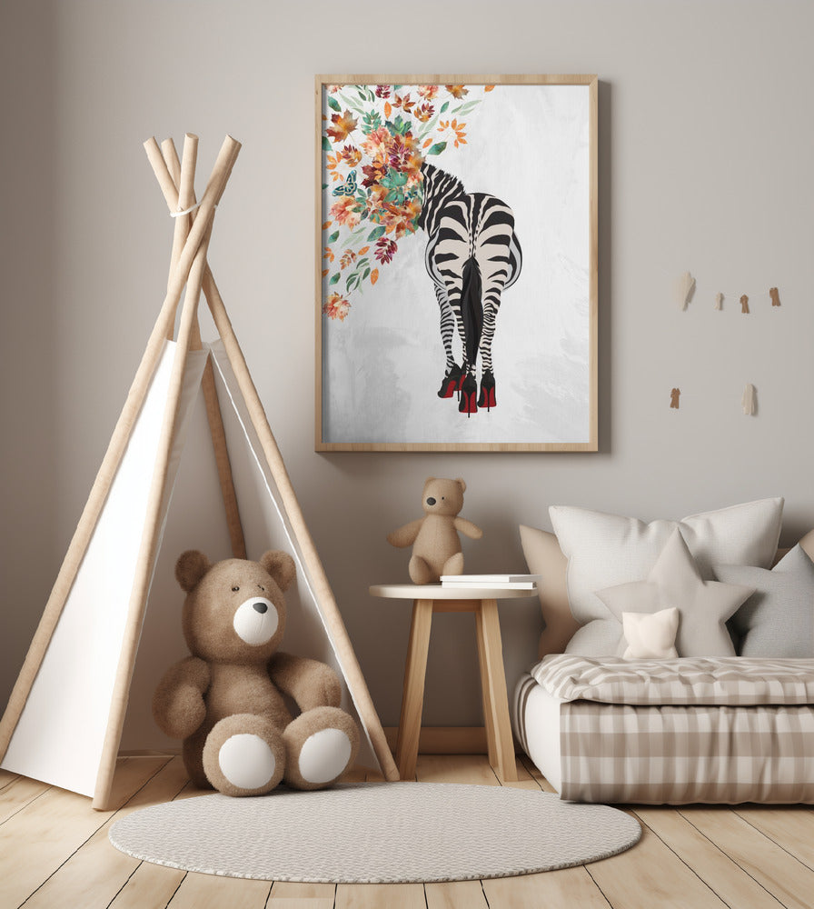 Zebra Flower Head 01 - Art Print by Sarah Manovski
