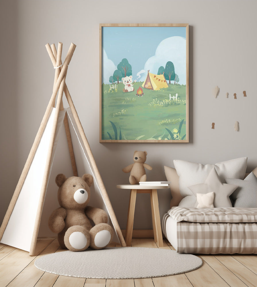 Bear's Picnic Day Out - Art Print by Xuan Thai