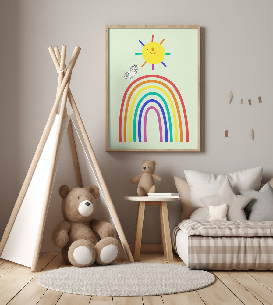 Sunny Rainbow Joy - Art Print by Little Dean