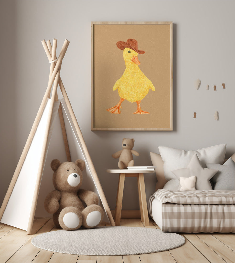 Daphne the Cowgirl Duckling - Art Print by Anyone Can Yeehaw