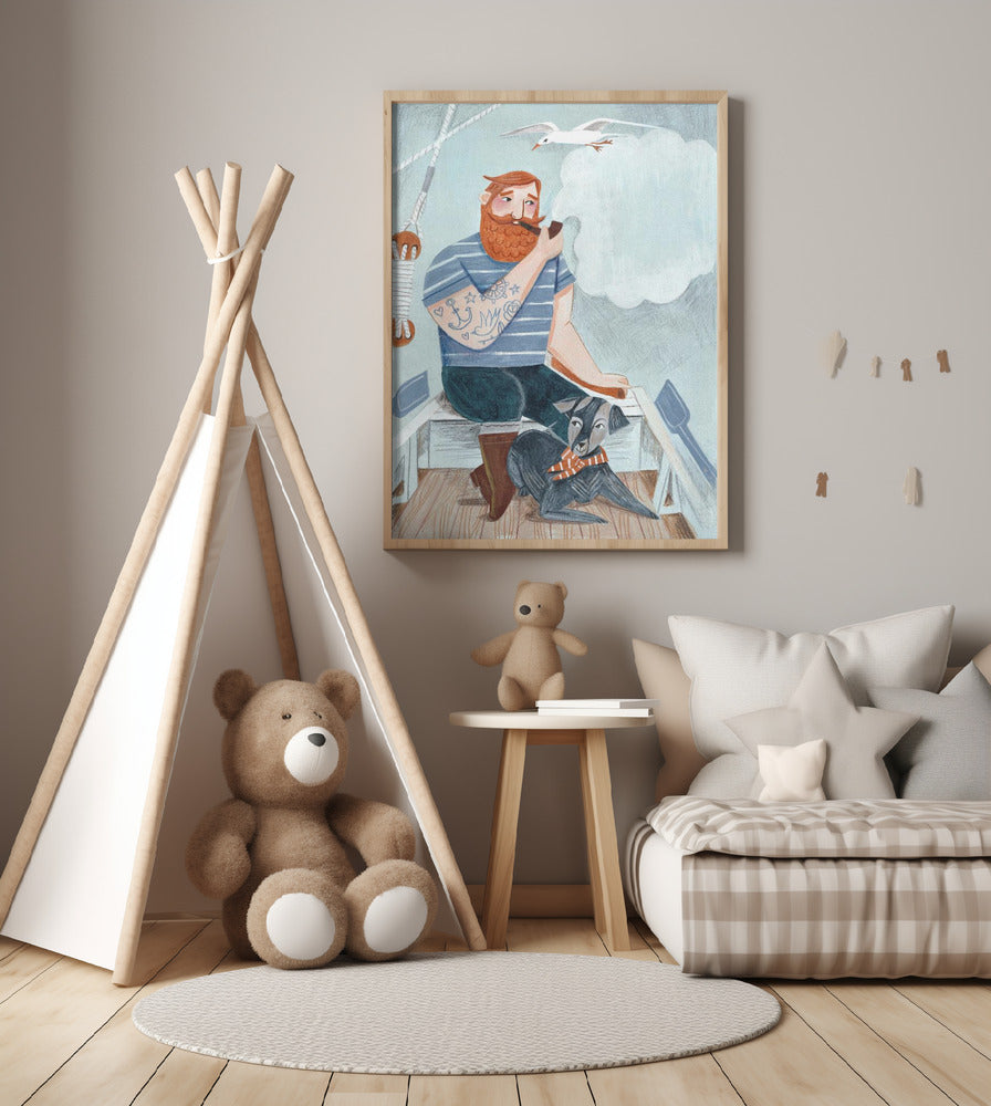 Skipper and Dog - Art Print by Caroline Bonne Müller