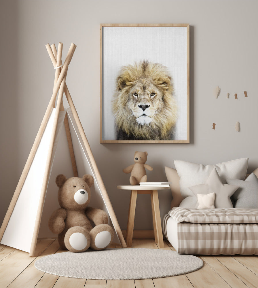 Peekaboo Lion - Art Print by Lola Peacock