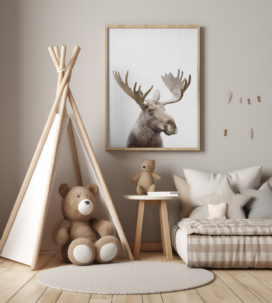 Peekaboo Moose - Art Print by Lola Peacock