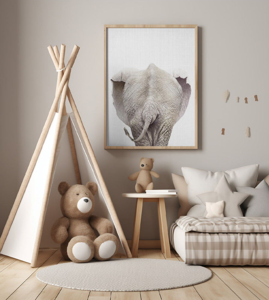 Peekaboo Elephant Tail - Art Print by Lola Peacock