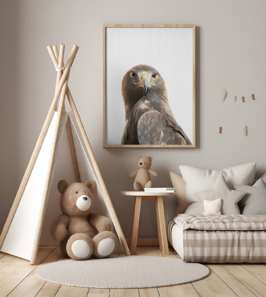 Peekaboo Golden Eagle - Art Print by Lola Peacock