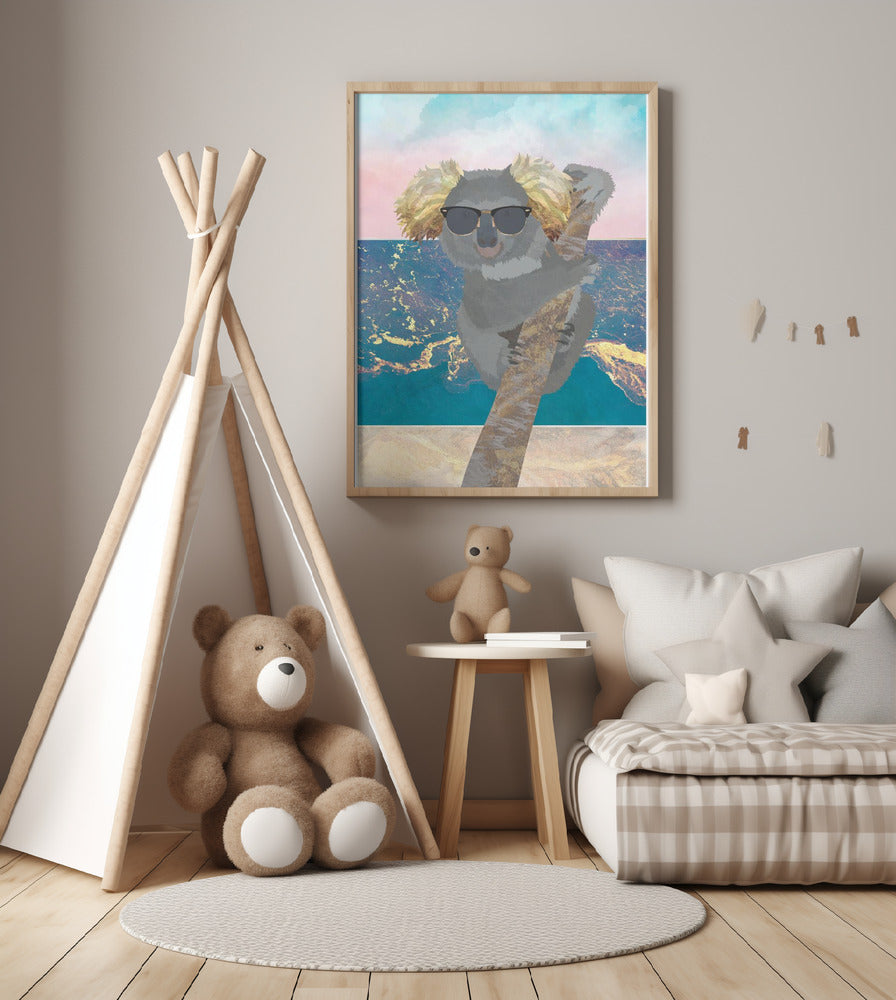 Koala On Holiday - Art Print by Sarah Manovski