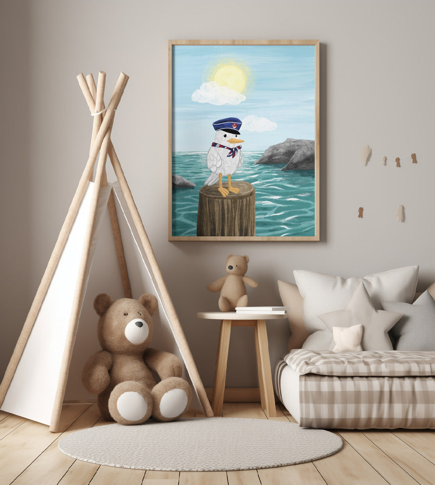 Captain Seagull - Art Print by EMELIEmaria