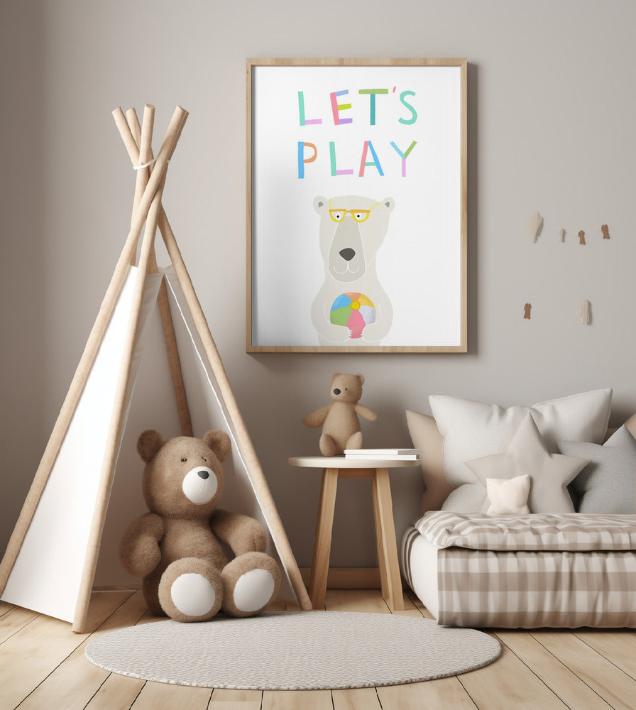 Let's Play with Funny Polar Bear by Illustrator Carla Daly - Art Print by Carla Daly