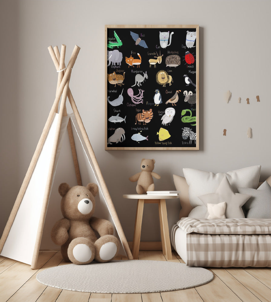 Alphabet Black White - Art Print by Carla Daly