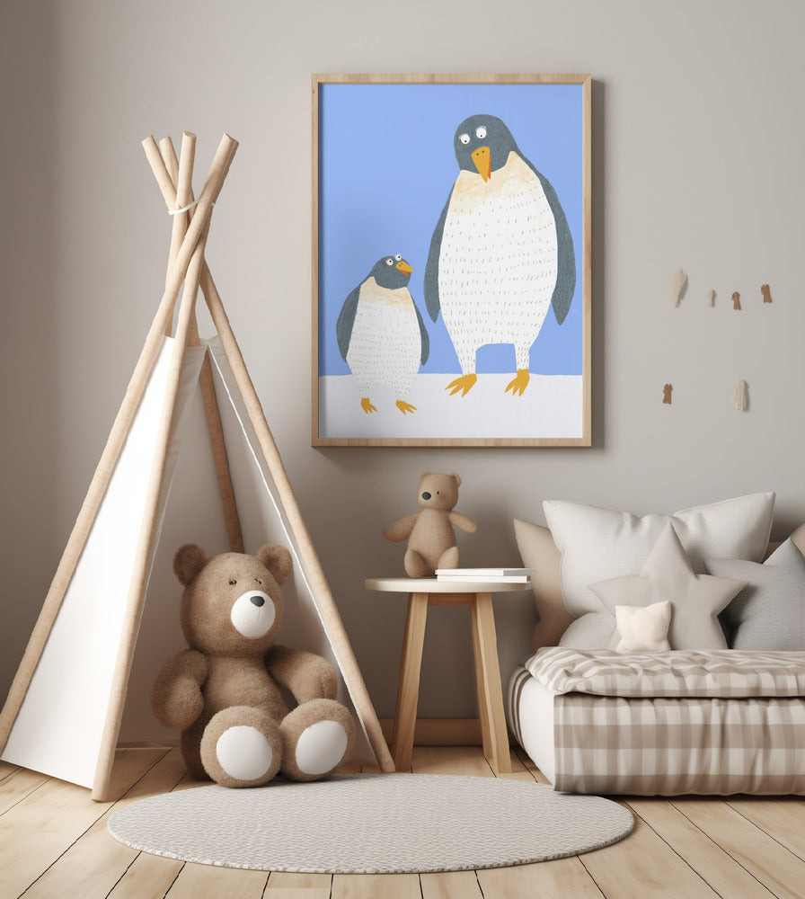 You Are Loved! Mommy and Baby Penguin by Illustrator Carla Daly - Art Print by Carla Daly