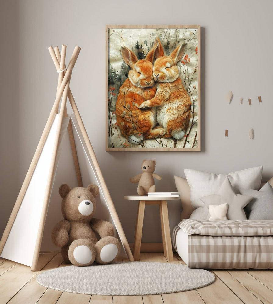 Bunny watercolor animal art 1 - Art Print by Justyna Jaszke