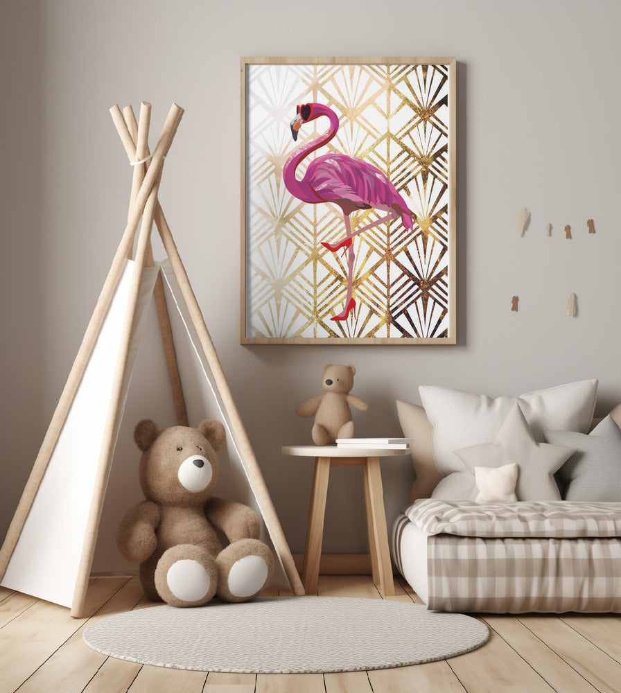 Flamingo Art Deco - Art Print by Sarah Manovski