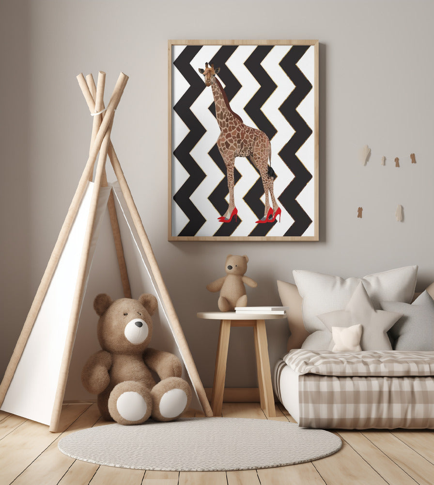 Giraffe Heels zigzag - Art Print by Sarah Manovski