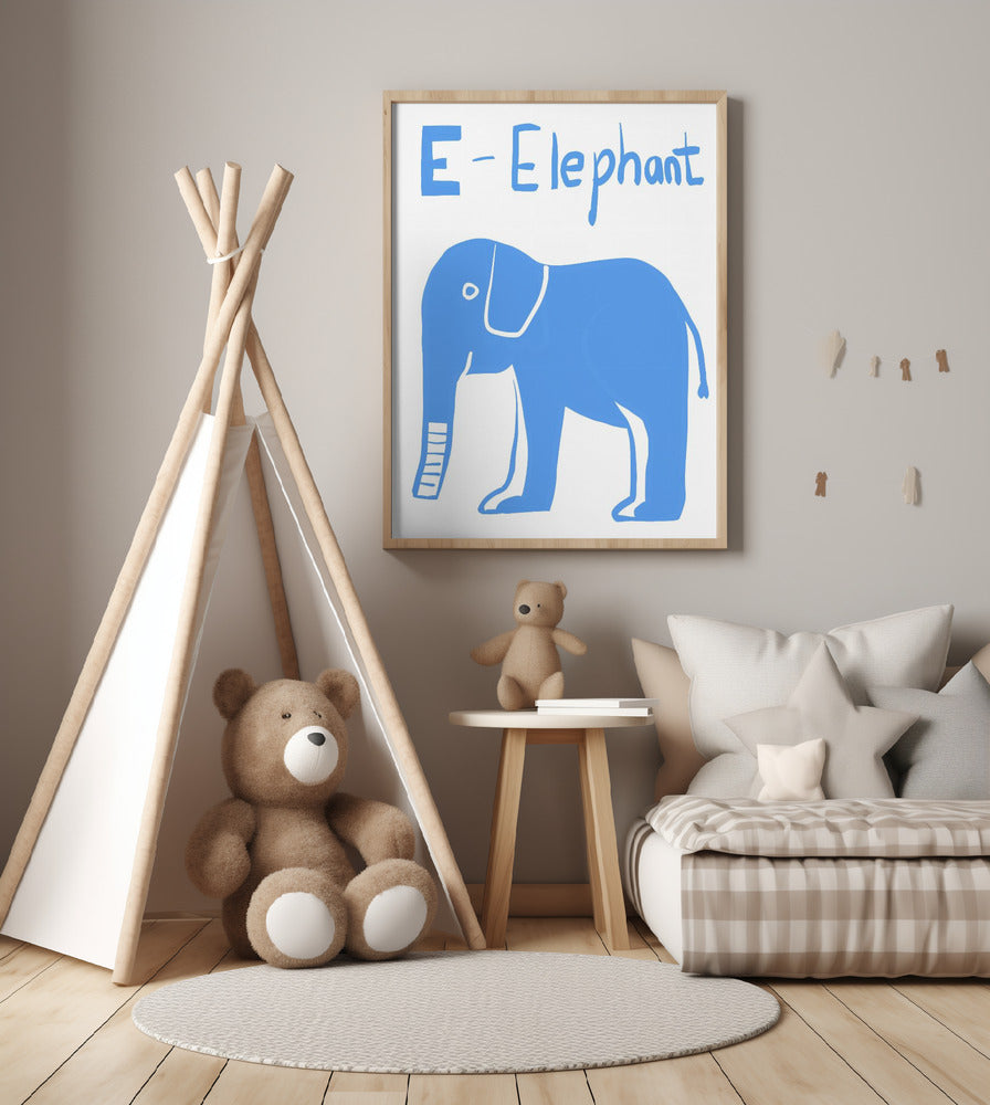 Big Blue Elephant - Art Print by Sharyn Bursic