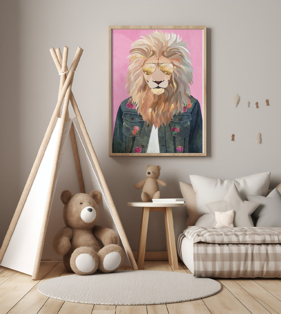 Golden fashion lion 1 - Art Print by Sarah Manovski