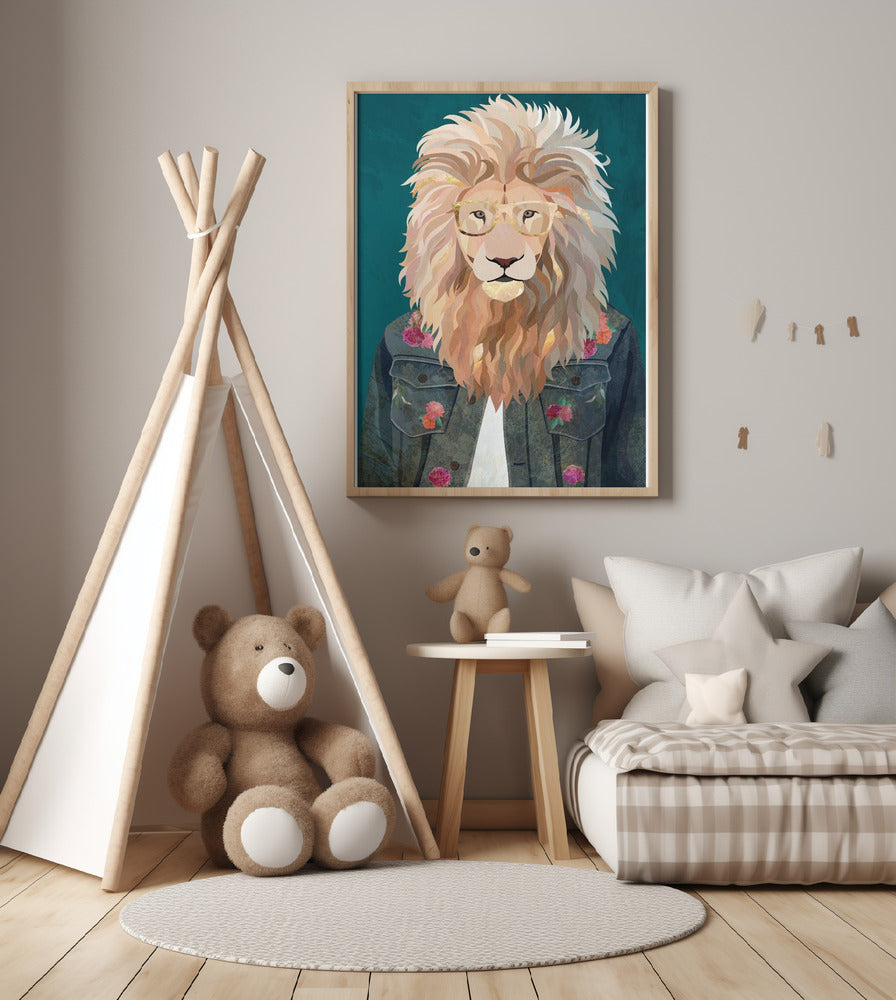 Golden fashion lion 2 - Art Print by Sarah Manovski