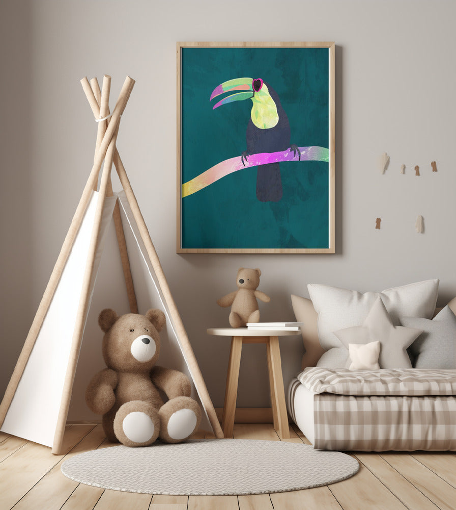 Rainbow toucan - Art Print by Sarah Manovski