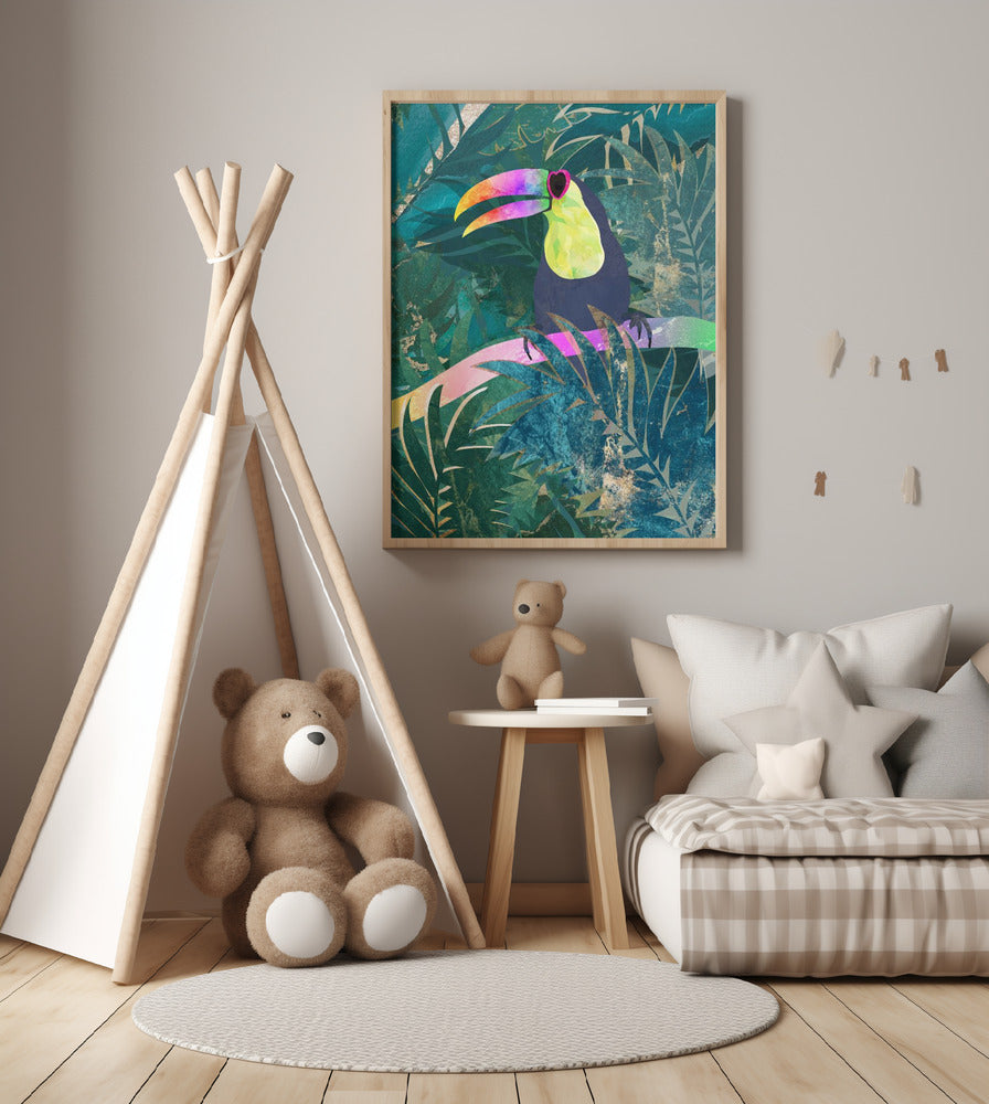 Jungle Rainbow Toucan - Art Print by Sarah Manovski