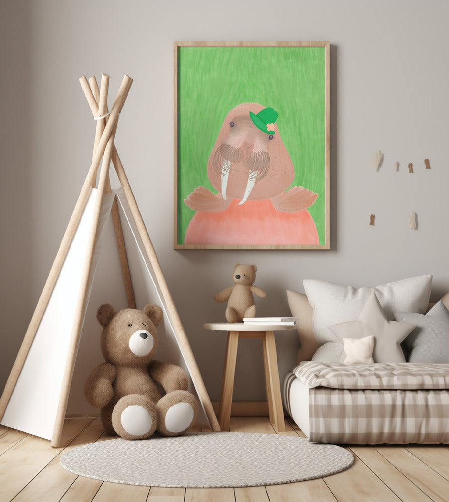 The Gentle Walrus - Art Print by Aliya Putrus