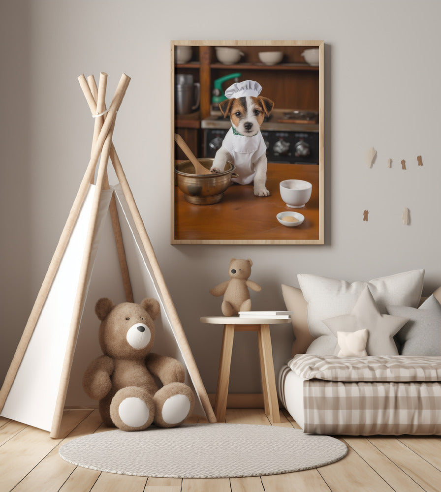Jack Russell Puppy Chef - Art Print by Andreas Magnusson