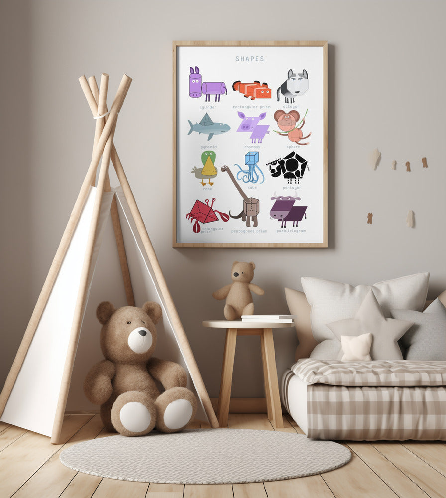 Cute Character Shapes for Kids By Carla Daly - Art Print by Carla Daly