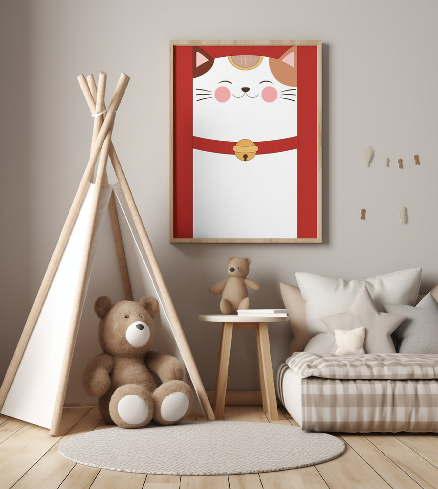 Good Luck Charm Cat - Art Print by Xuan Thai