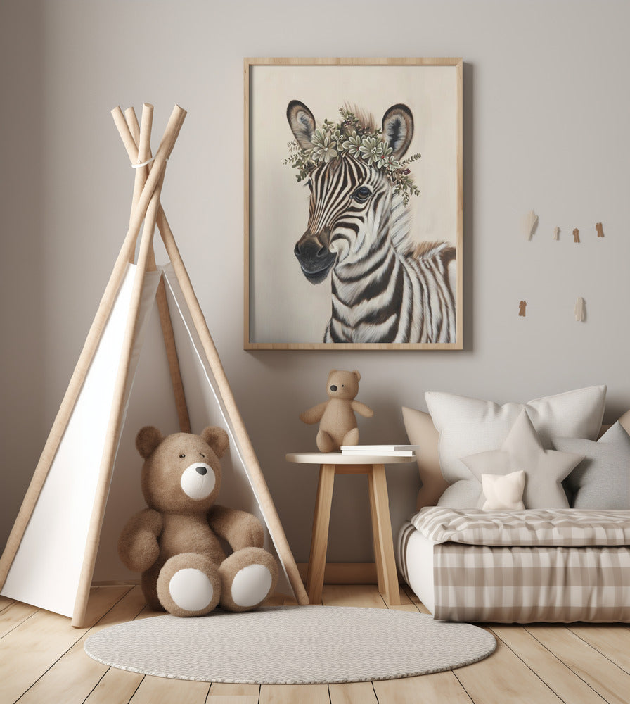 Savannah Zebra - Art Print by SHANDU