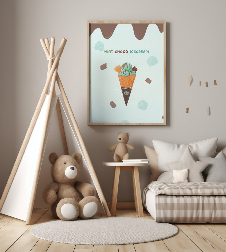 Mint Chocolate Ice Cream - Art Print by Xuan Thai