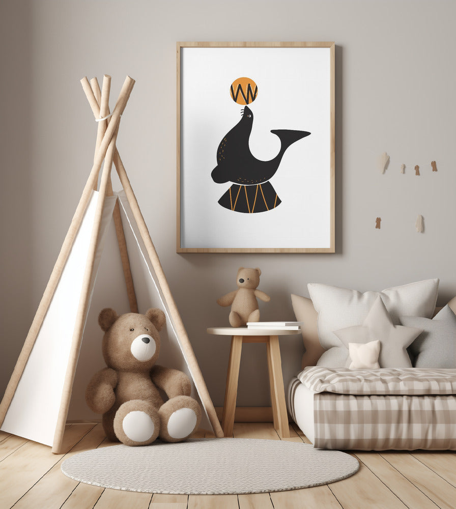 Balancing Seal - Art Print by Nicholas