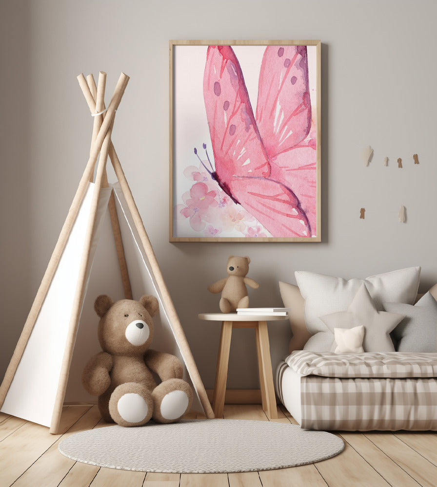 Delicate Pink Butterfly - Art Print by Saskia Michele