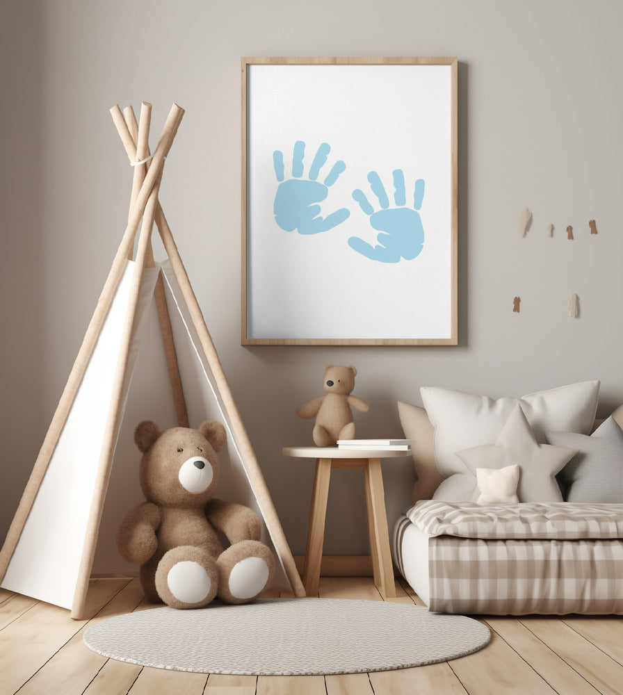 Tiny Blue Handprints - Art Print by Saskia Michele