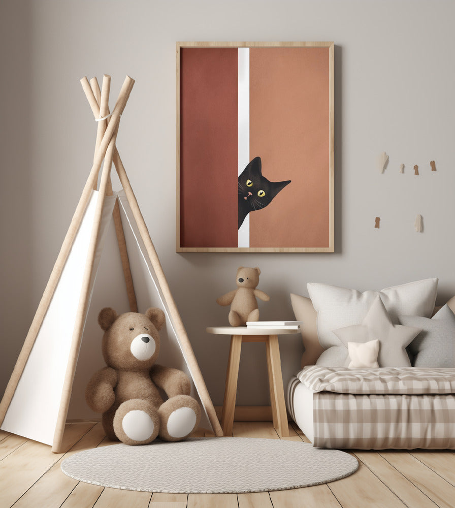 Curious Black Cat - Art Print by City Art