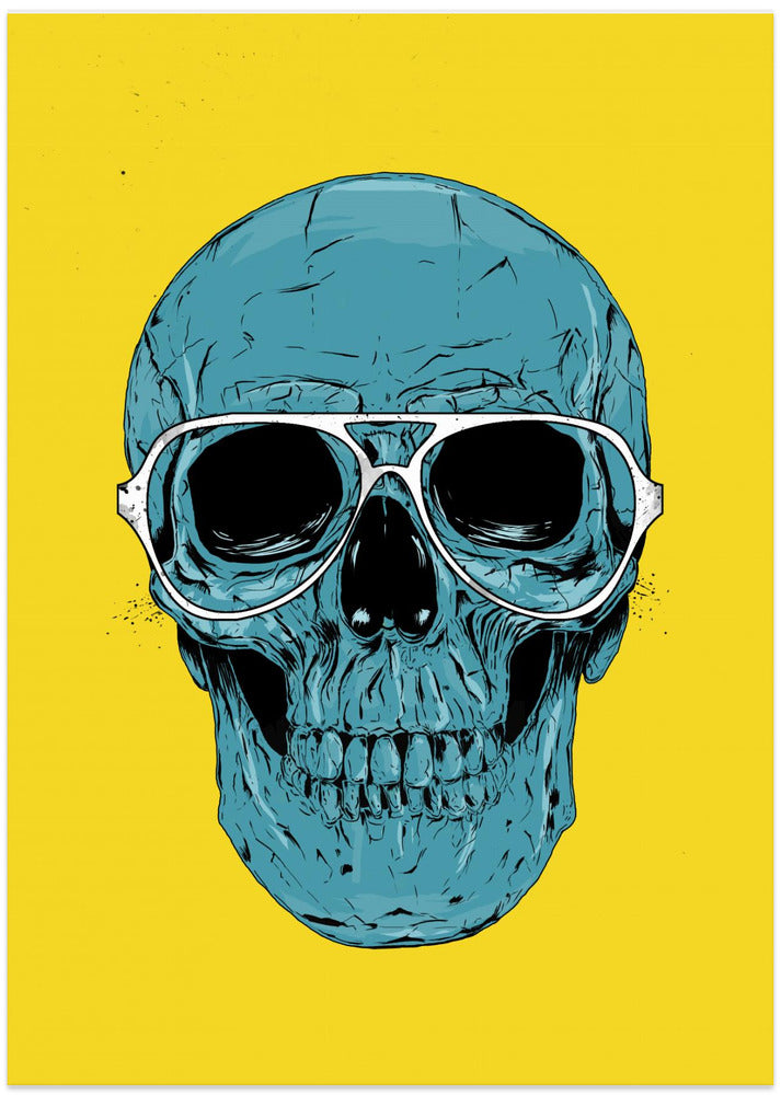 Blue Skull - Art Print by Balazs Solti