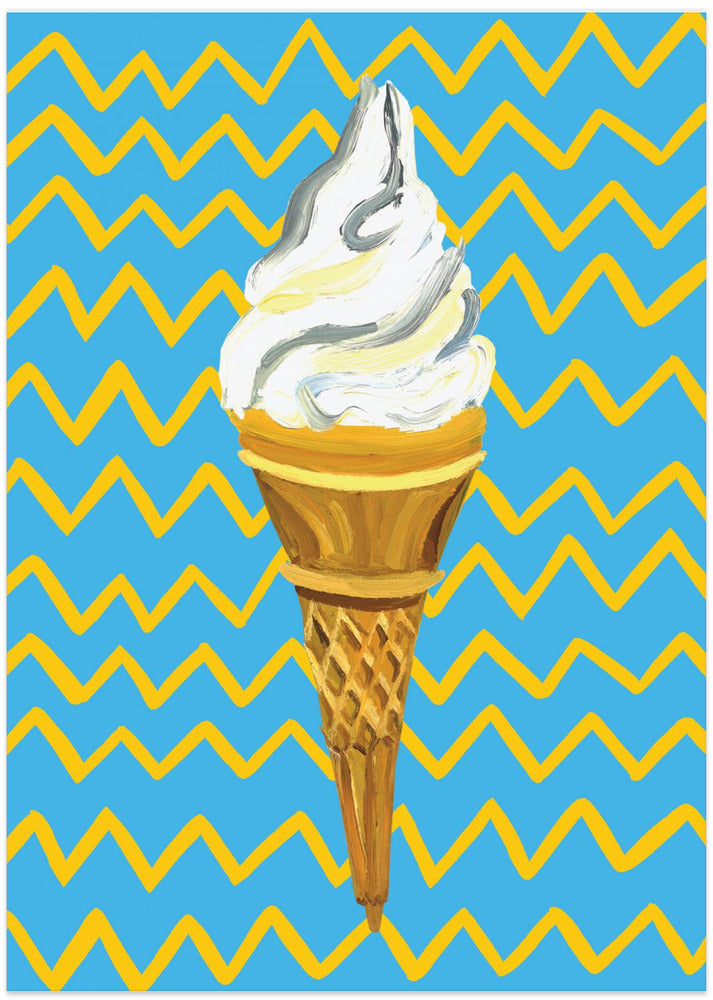 Ice Cream Blue - Art Print by Alice Straker