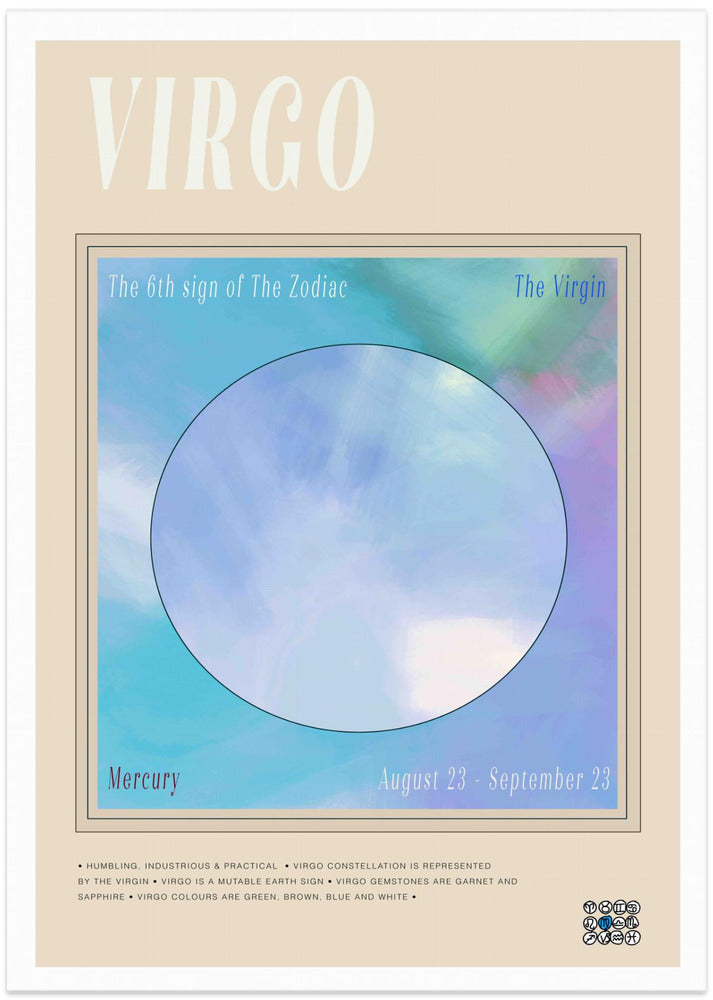 Zodiac Virgo - Art Print by casa cartissi