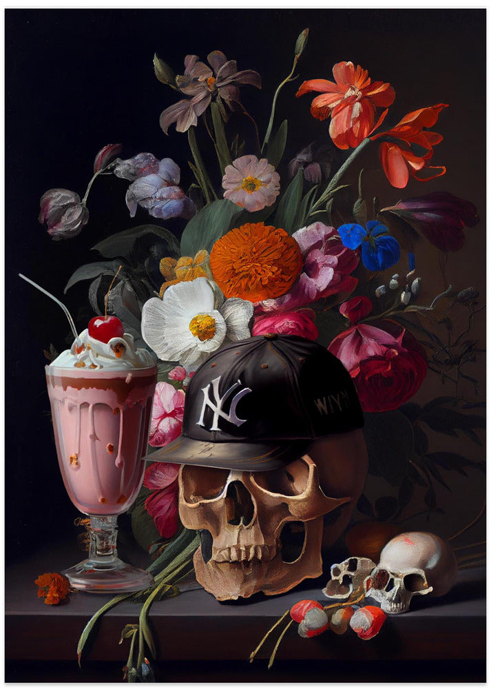 Skull Still Life - Art Print by Dikhotomy