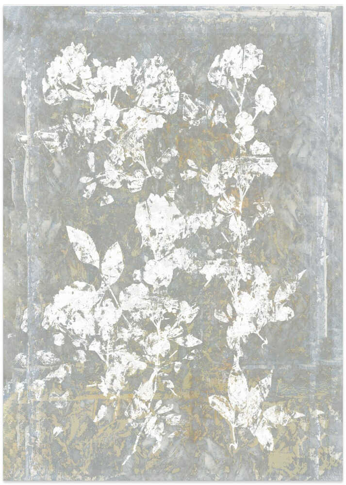 Faded Floral Silhouette - Art Print by cartissi