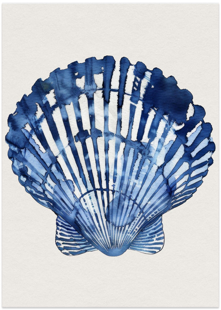 Indigo Seashell - Art Print by Treechild
