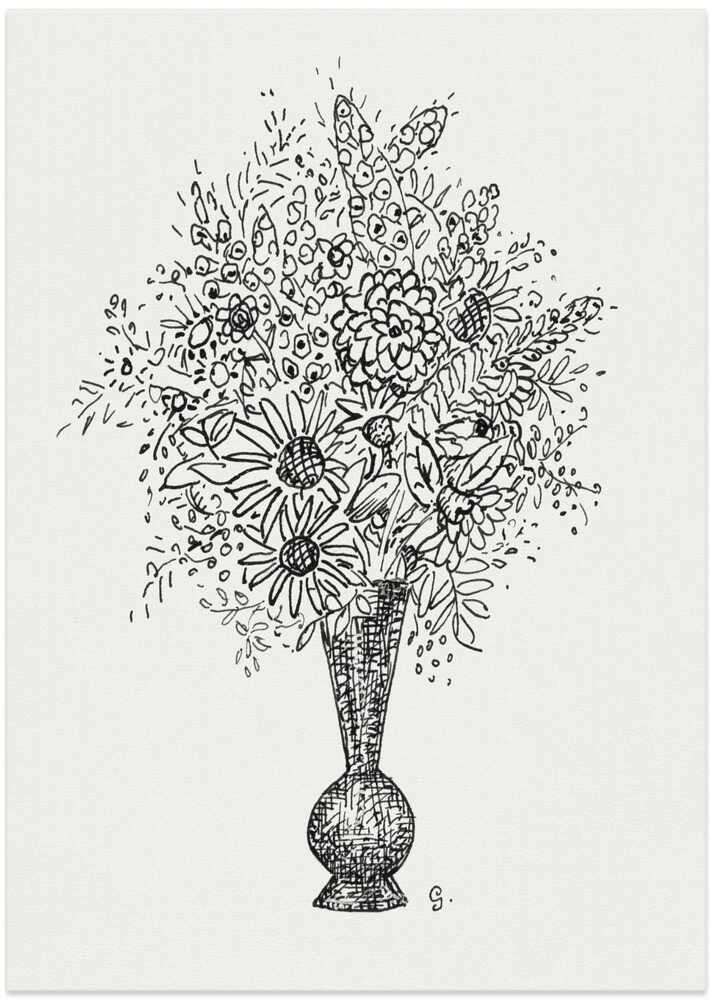 Flower Vase (ca. 1891–1941) Drawing In High Resolution By Leo Gestel. - Art Print by Leo Gestel