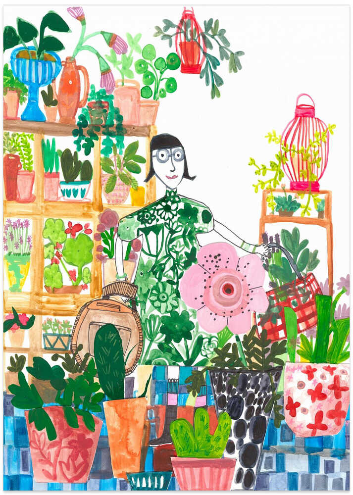 Plant Lady - Art Print by Sharon Nullmeyer