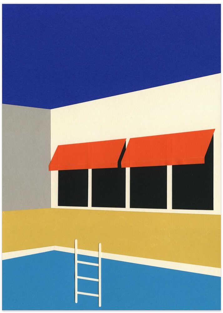 Sunny Poolside Architecture - Art Print by Rosi Feist